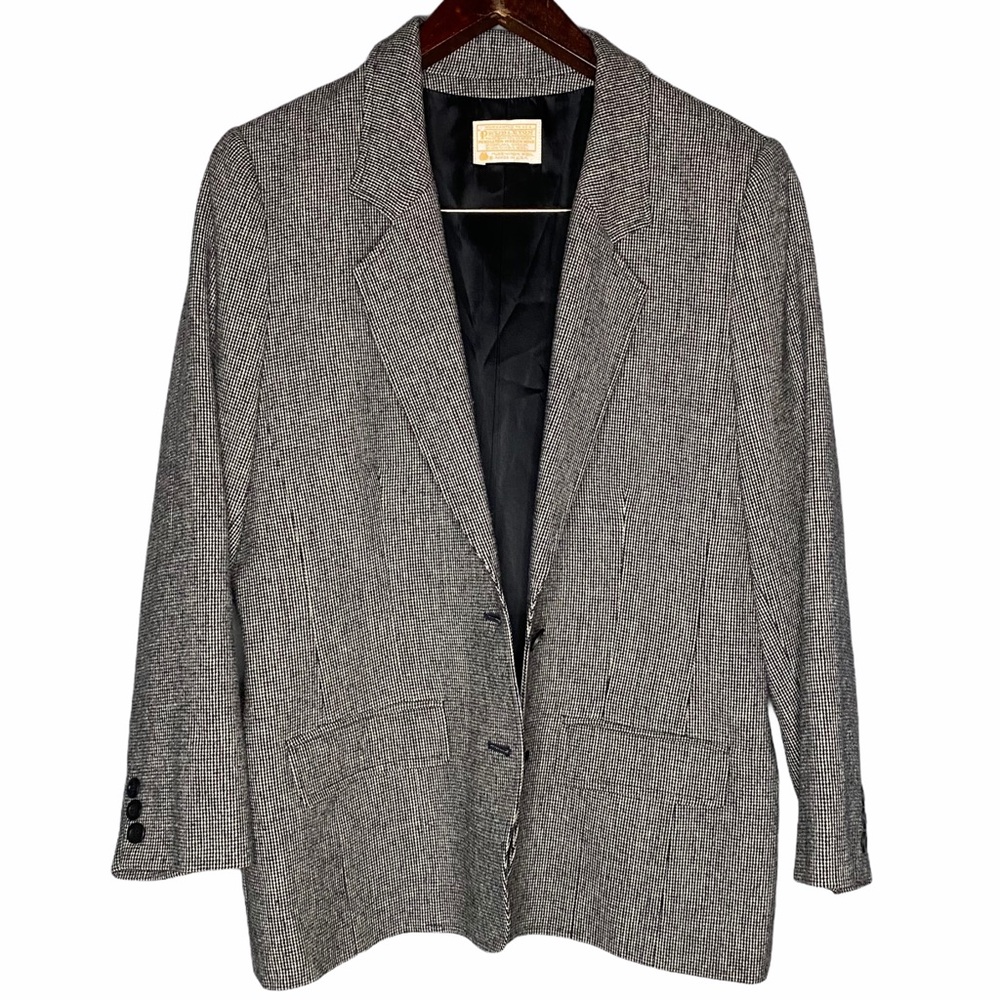 Vintage Pendleton Houndstooth 100% Wool Blazer - image 5